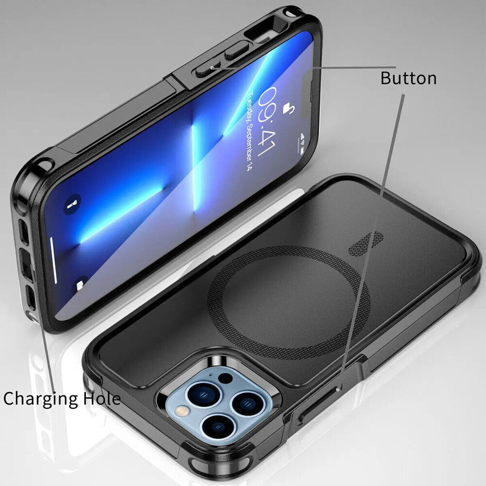 Heavy Duty Rugged Magsafe Shockproof Magnetic Case Cover Iphone 15 Pro Max 14 13
