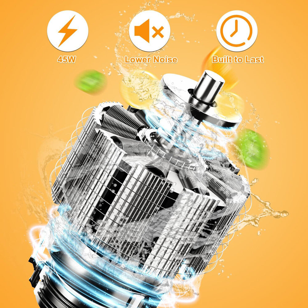 Electric Citrus Juicer Rechargeable Hands-Free Masticating Orange Lemon Squeezer