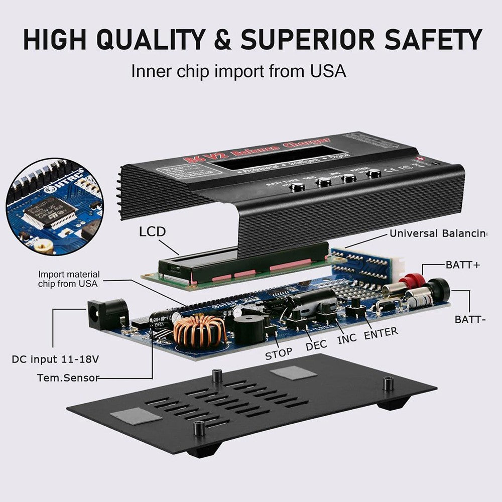 Smart Battery Balance Charger B6 V3 Lipo Discharger 80W 6A for RC Toys NIMH Lihv