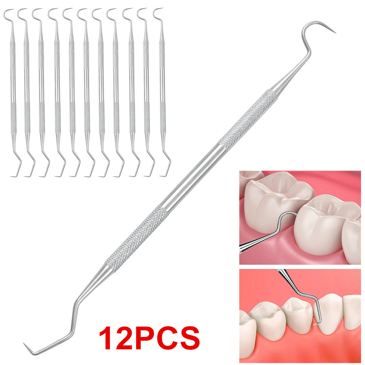 12PCS Dental Probe #5 Explorer Double Ended Denture German Grade Instruments US