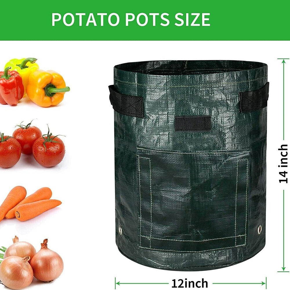 3-Pack Potato Grow Bags Garden Waterproof Reusable Vegetable Plant Pots Fruits