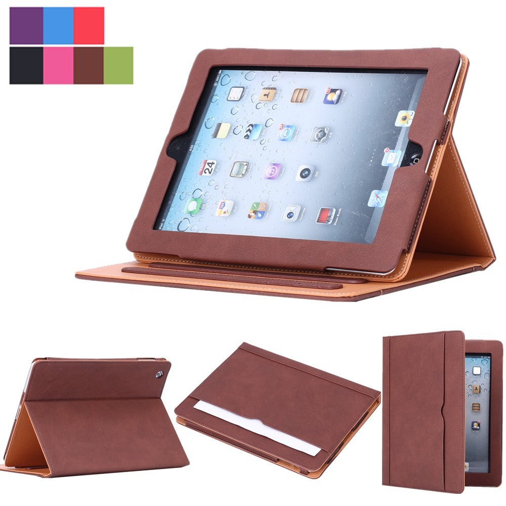 New Soft Leather Folio Wallet Smart Case Cover Sleep Wake Stand for Apple Ipad