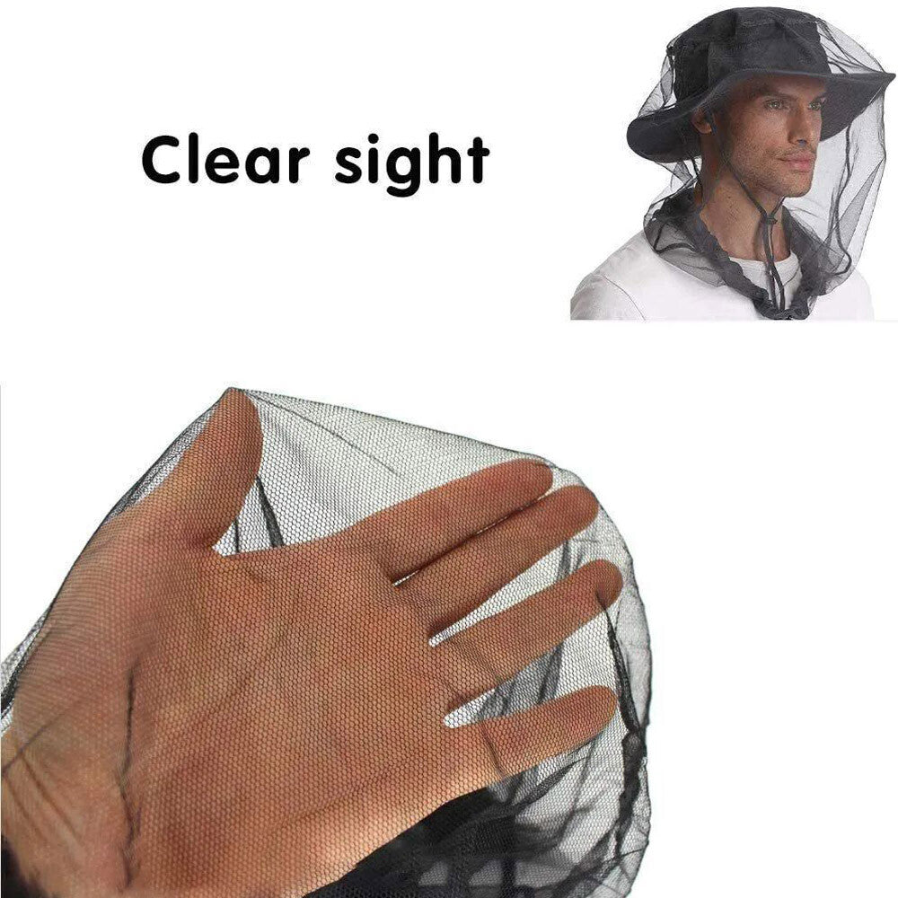 2PCS Anti-Mosquito Hat Bug Bee Insect Head Net Cap Sun Protection Fishing Hiking