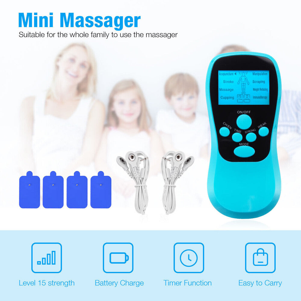Unit Machine Electric Pulse Massager Muscle Stimulator Pain Relief Therapy Relax