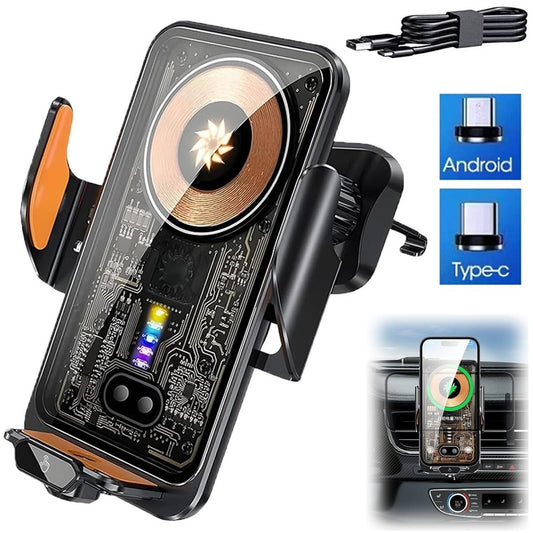 66W Fast Wireless Car Charger Automatic Clamping Mount Air Vent Phone Holder US