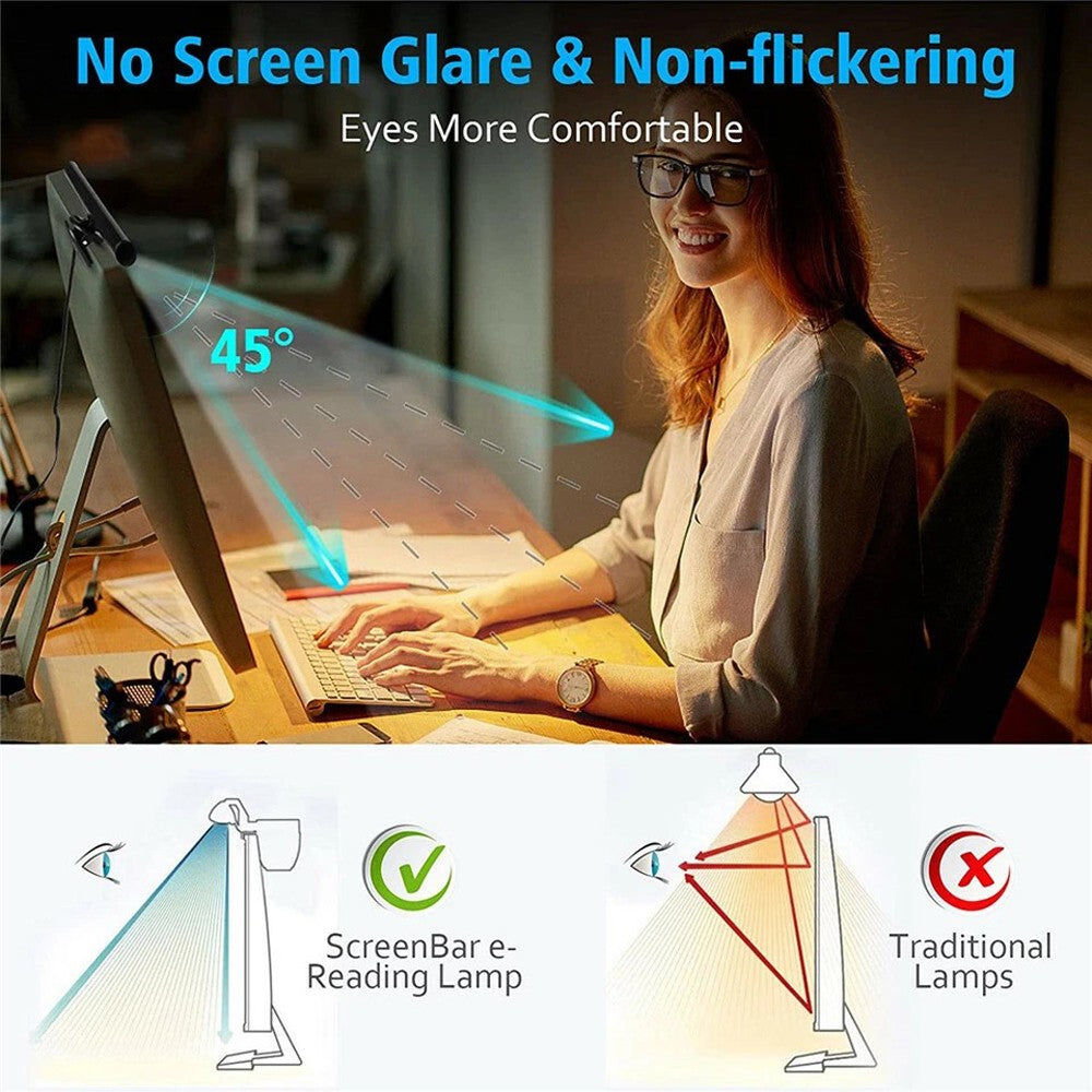 Reading Desk Lamp LED Screen Bar Light USB Computer Monitor Eye-Caring Dimmable