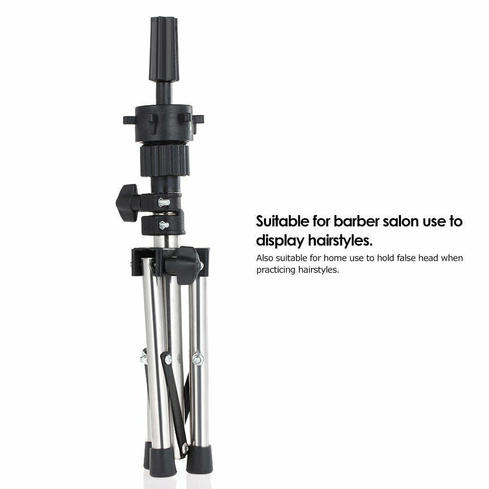 Wig Holder Stand Adjustable Tripod Manikin Mannequin Head Hairdressing Training