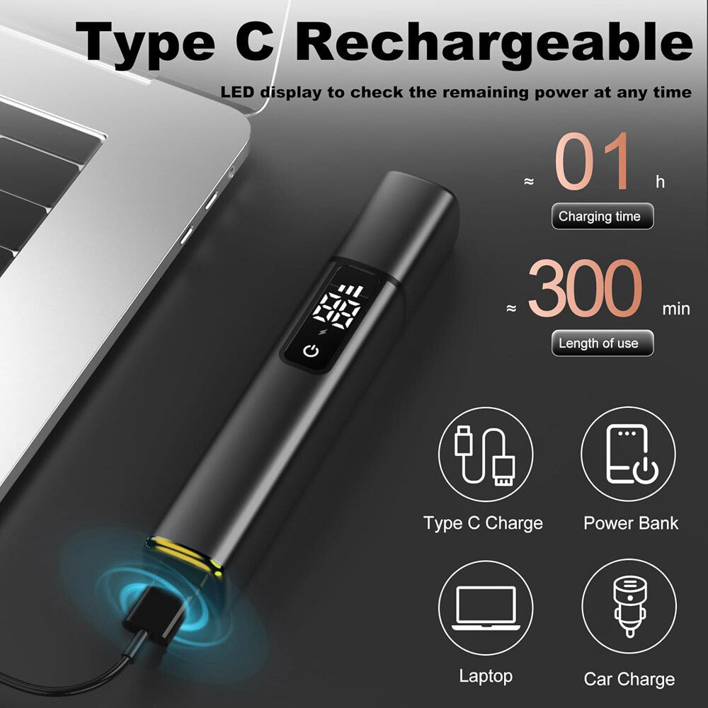 Nose Ear Hair Trimmer W/ LED Display USB Rechargeable Nose Trimmer Rechargeable