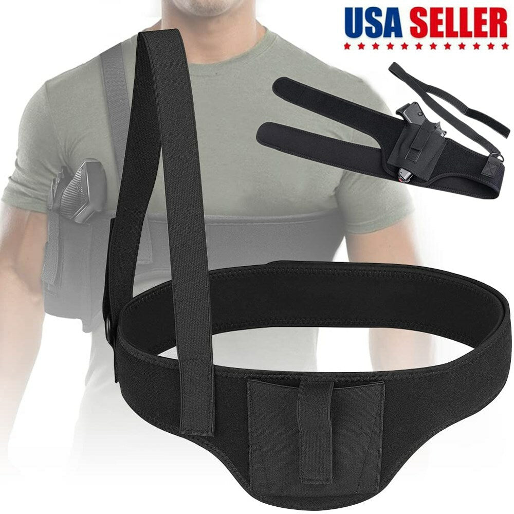 Tactical Concealed Carry Shoulder Pistol Hand Gun Holster Pouch for Right/Left