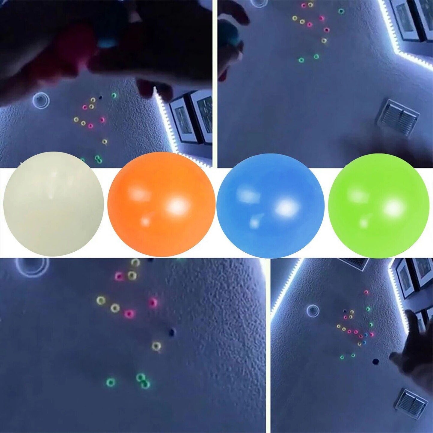 8PCS / 4PCS Sticky Balls Ceiling Stress Relief Stress Kid Luminous Fidget Toy US
