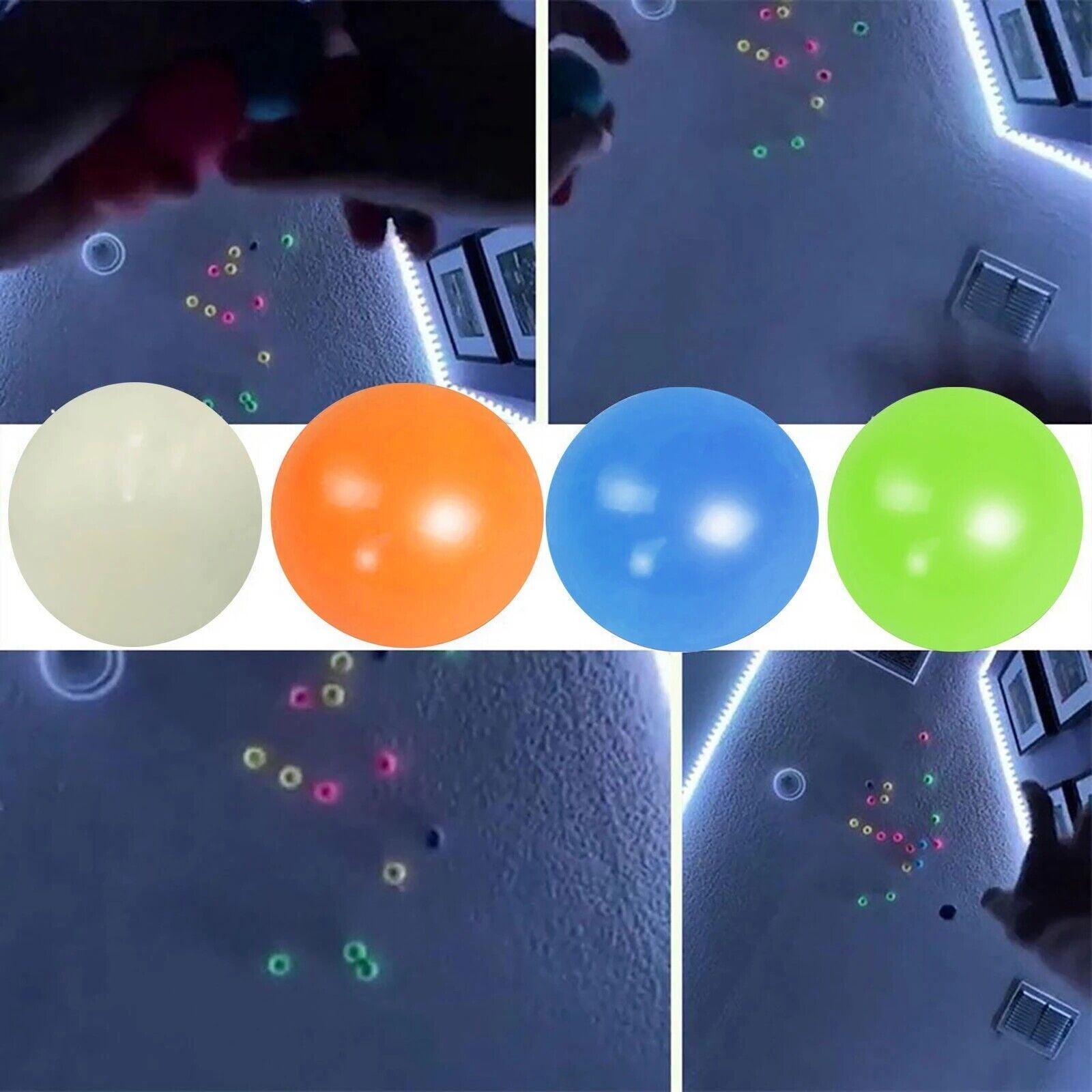 8PCS / 4PCS Sticky Balls Ceiling Stress Relief Stress Kid Luminous Fidget Toy US