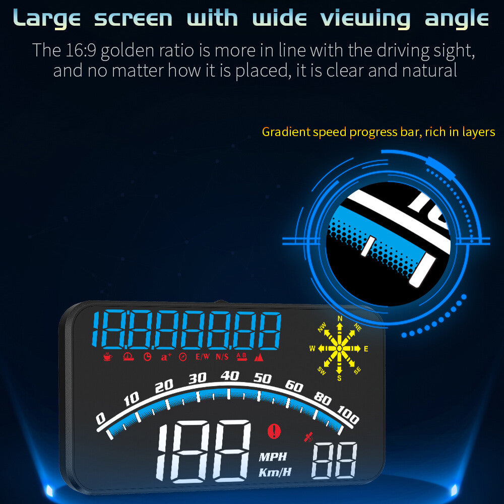 Universal HUD GPS Head up Display Speedometer Odometer Car Digital Speed HD US