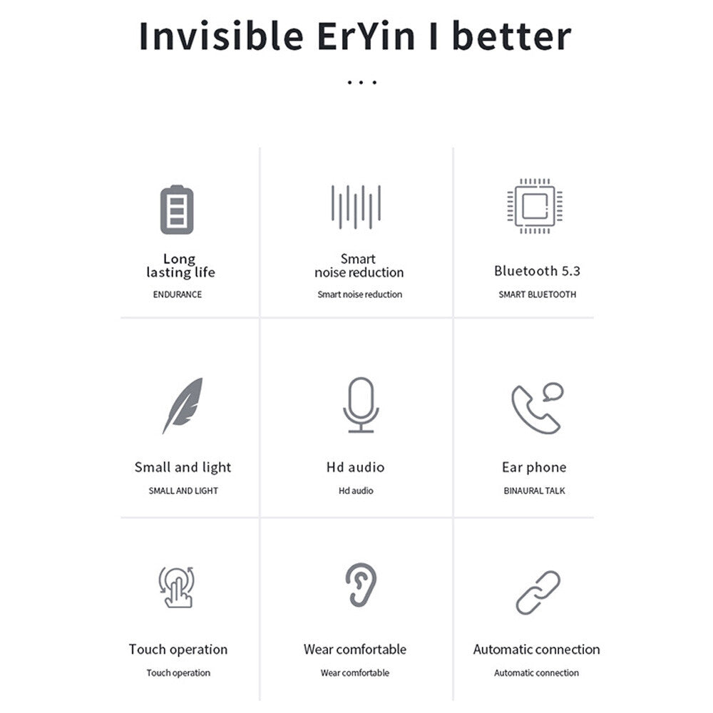 Bluetooth 5.3 Earbuds TWS True Wireless Headphones Earphone Waterproof All Phone