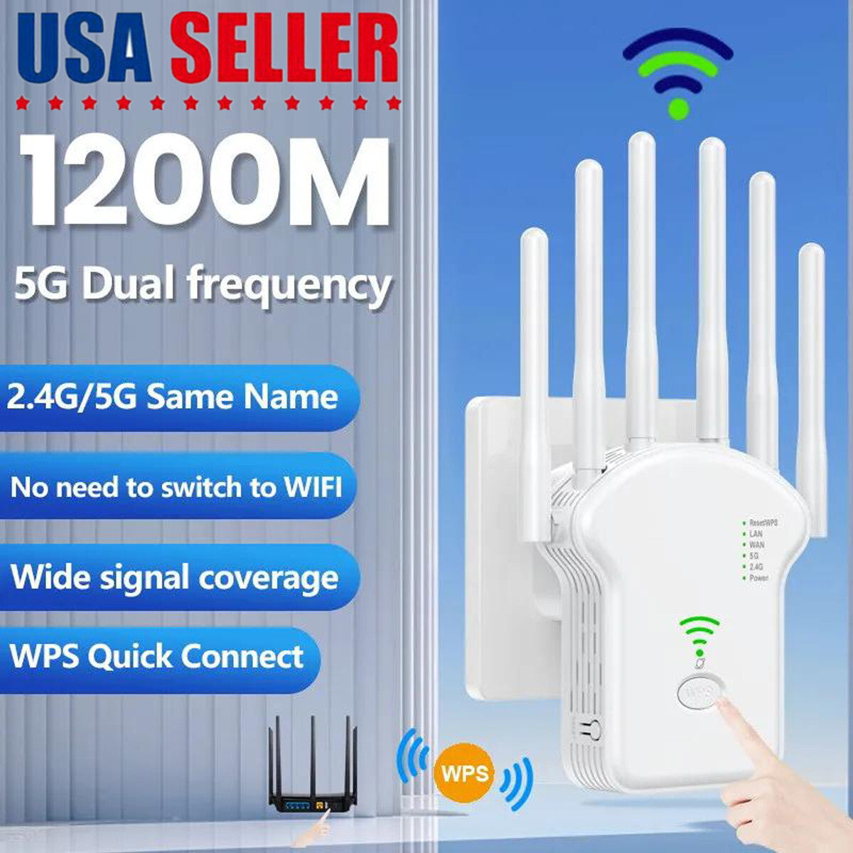 5G 1200Mbps Wifi Range Internet Extender Wireless Repeater Signal Booster Router