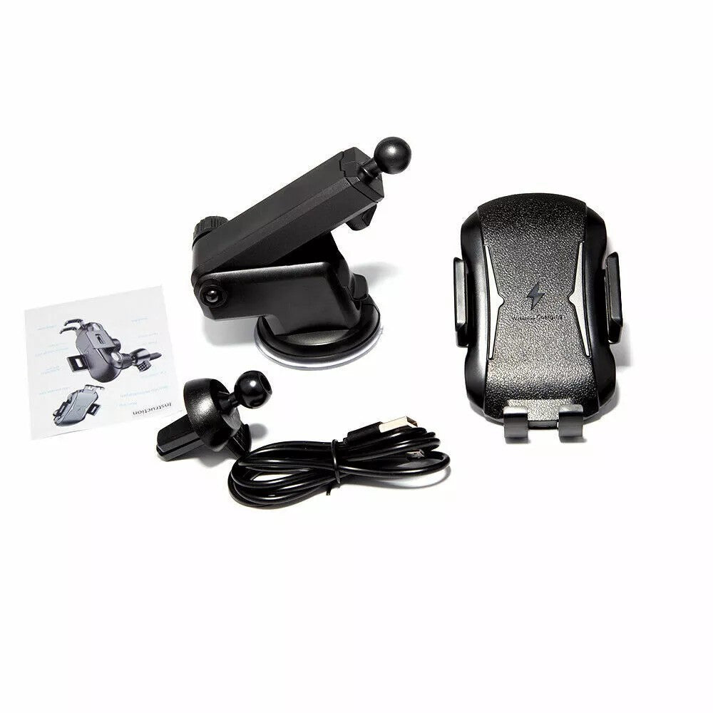30W Wireless Charger Fast Charging Automatic Clamping Car Mount Phone Holder US
