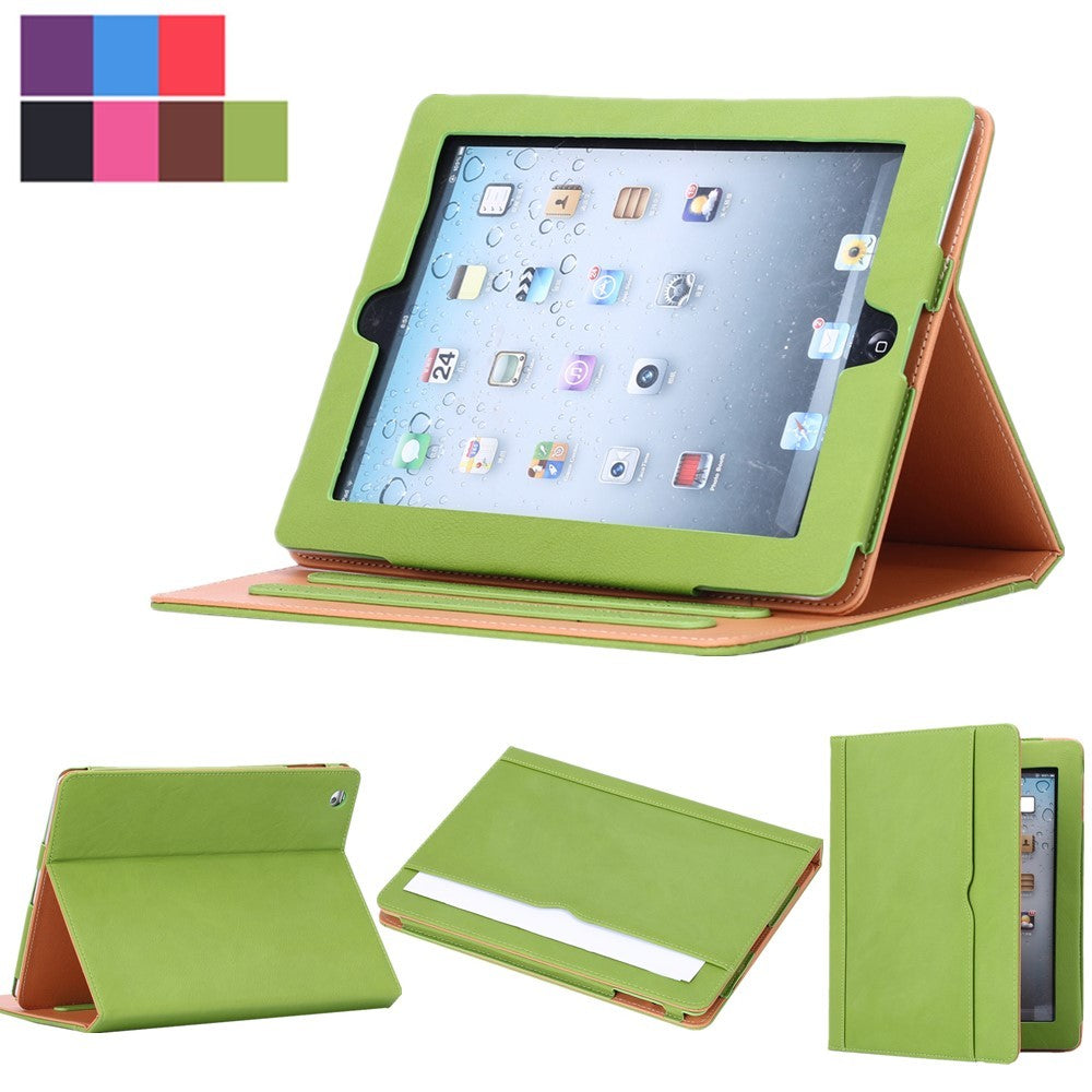 New Soft Leather Folio Wallet Smart Case Cover Sleep Wake Stand for Apple Ipad