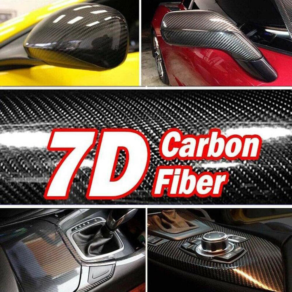 Auto Accessories 7D Glossy Carbon Fiber Vinyl Film Car Interior Wrap Stickers US