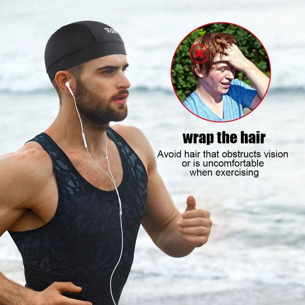 Sweat Wicking Cooling Flag Dome Skull Cap Helmet Liner Sport Beanie Durag Hat US