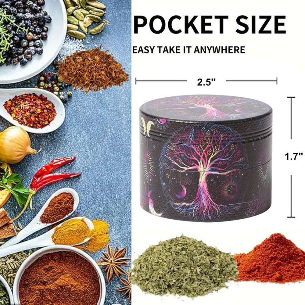 Herb Grinder 4-Piece 2.5" Inch Large Metal Tobacco Crusher Colorful Magnetic US