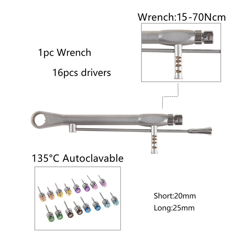 US Dental Universal Implant Prosthetic Kit Torque Wrench Screw Drivers Remover