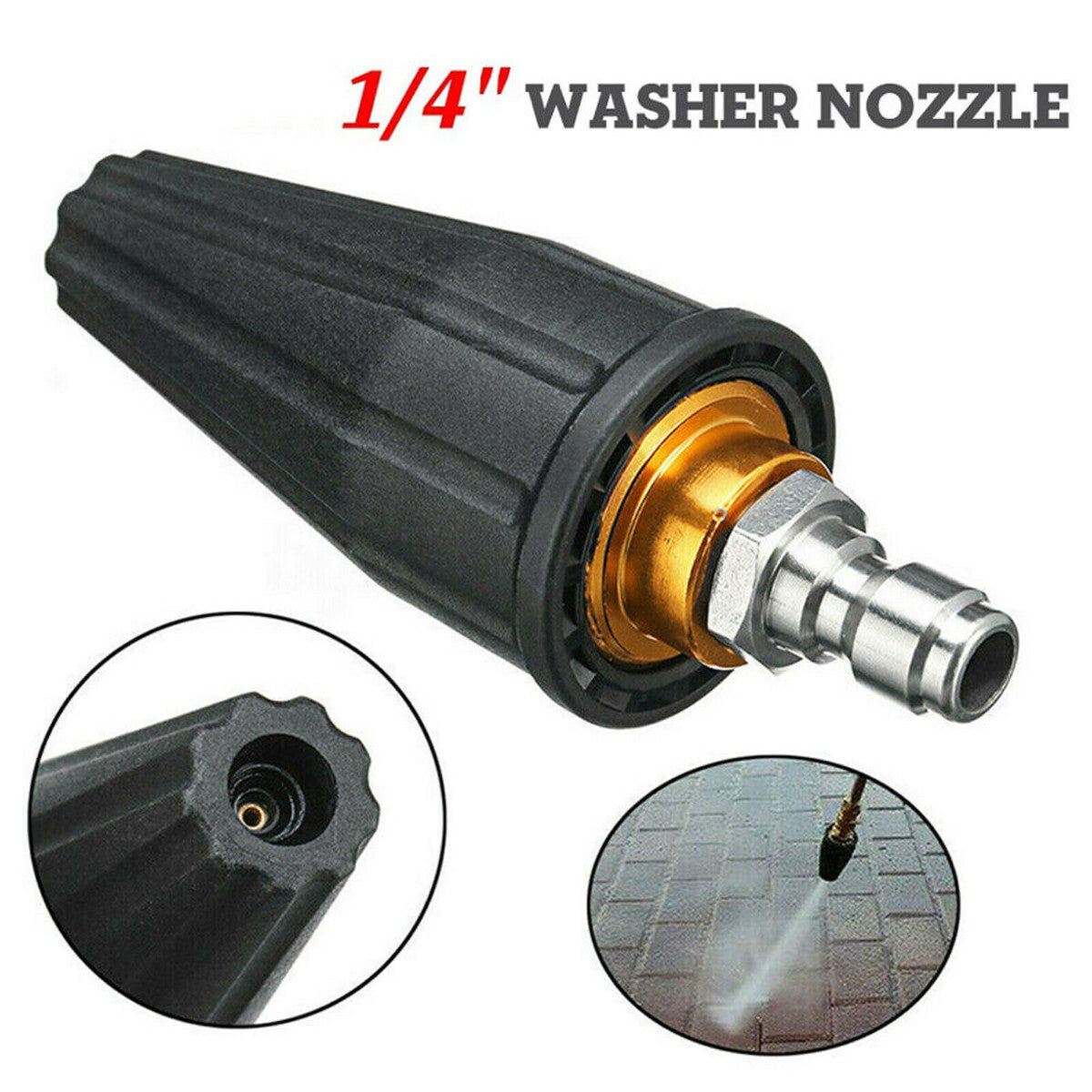 1/4" High Pressure Washer Rotating Turbo Nozzle Spray Tip 4.0 GPM 4000PSI Quick