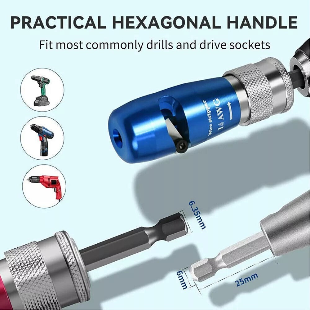 Wire Stripper for Drill Wire Stripping Twisting Tool Upgrade Electrical W/ Case