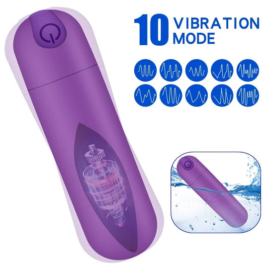 Women Mini Powerful Bullet Shape 10 Speed Personal Vibrating Neck Body Massage