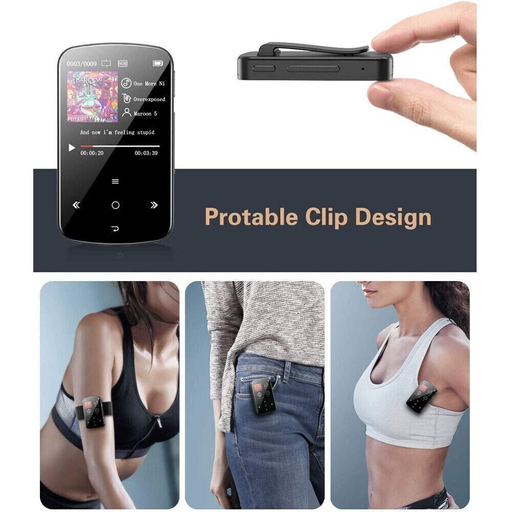 MP3 Player 32GB Hifi Lossless Sound Bluetooth Clip Music Voice Recorder FM Radio