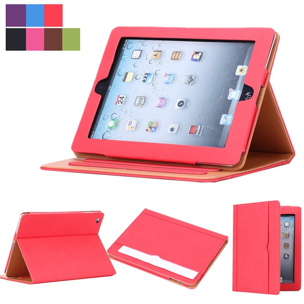 New Soft Leather Folio Wallet Smart Case Cover Sleep Wake Stand for Apple Ipad