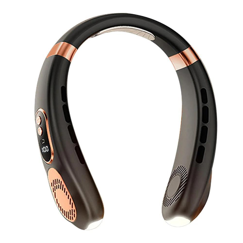 5-Speed Portable Hanging Neck Fan USB Rechargeable Bladeless W/ Cold Plate USA