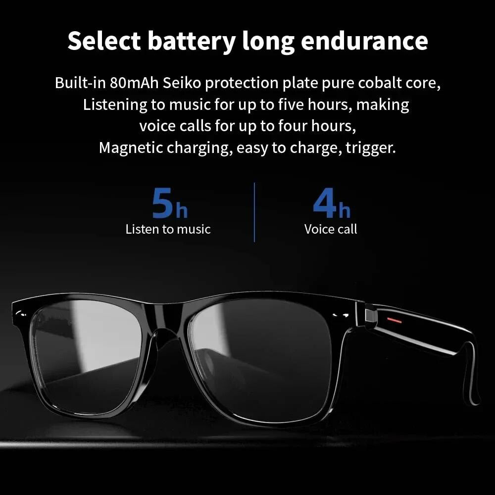 Smart Glasses Polarized Bluetooth 5.3 Call Music Sunglasses Headset Headphone US