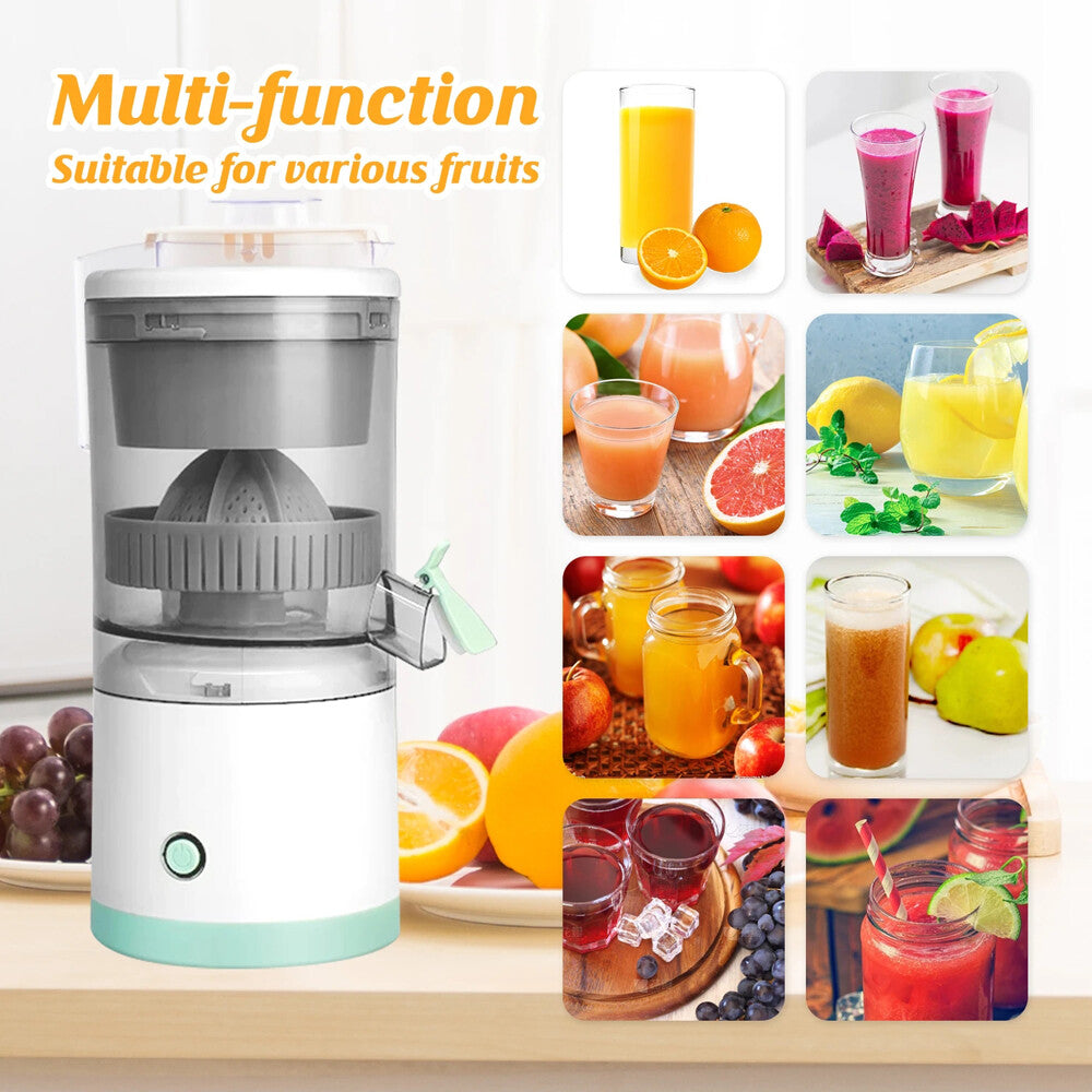 Electric Citrus Juicer Rechargeable Hands-Free Masticating Orange Lemon Squeezer