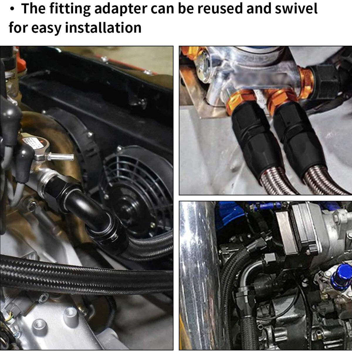 2PCS 6AN 8AN 10AN Swivel Oil/Fuel/Air/G