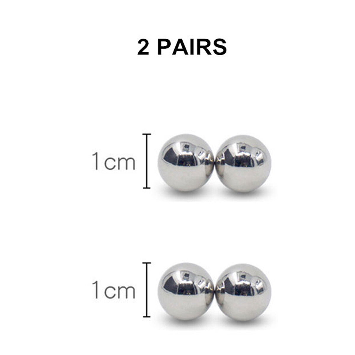 Clitoris Labia Nipple Clamps Bondage Fetish BDSM Powerful Magnetic Orbs Pair Set