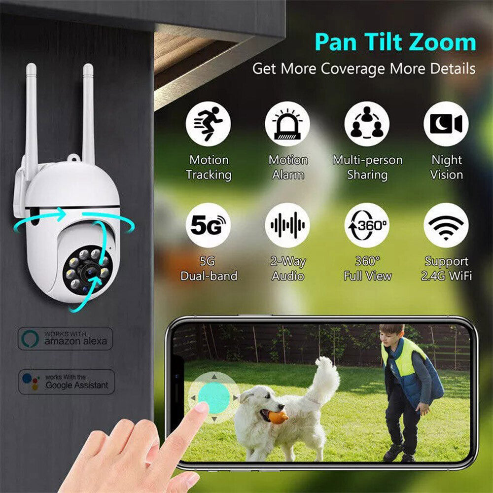 1-4Pack Wireless 5G Wifi Security Camera System Smart Outdoor Night Vision 1080P