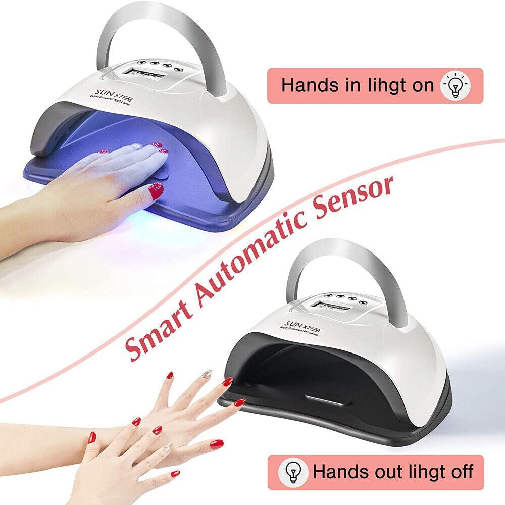 Professional LED UV Nail Dryer Gel Polish Lamp Salon Manicure MAX 180W SUN X7 US
