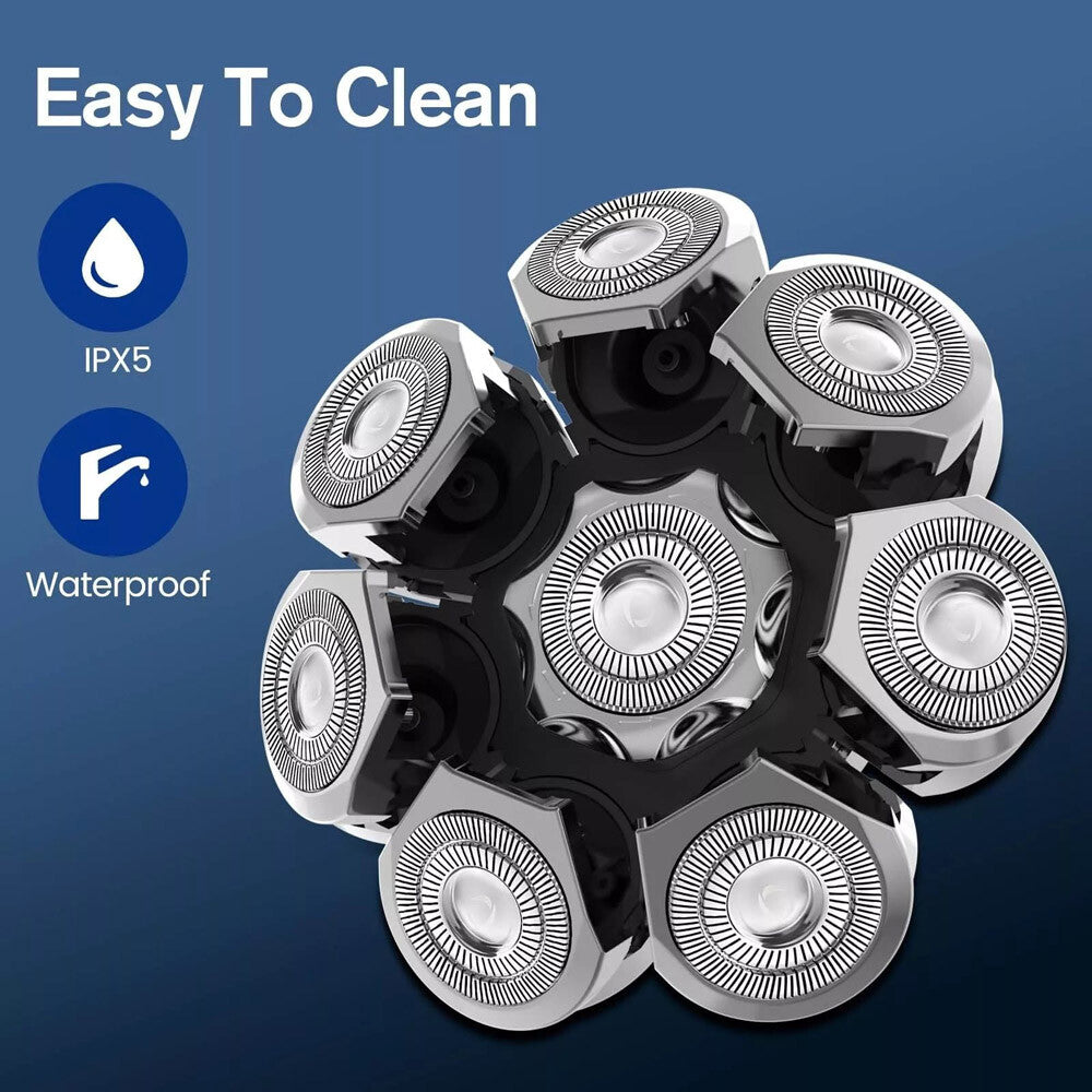 8D 5In1 Rotary Shaver Cordless Hair Trimmer Bald Head Razor Electric Men Wet Dry