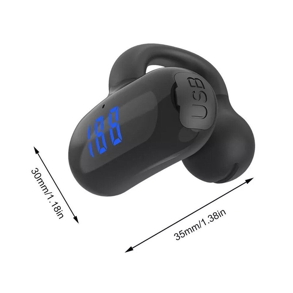 Bluetooth 5.3 Wireless Earbuds Ear Clip Bone Conduction Headphones Sport Headset