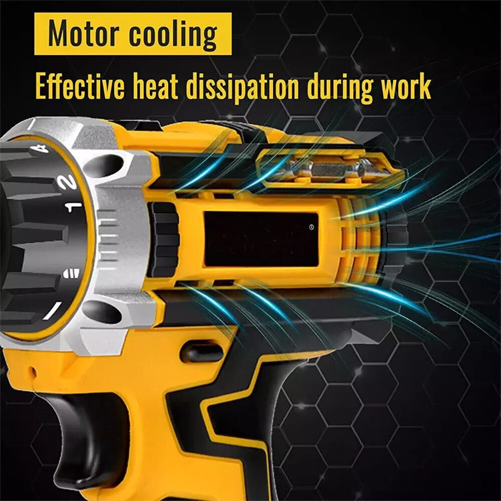 Hammer Drill Cordless Brushless Impact Driver Combo Kit with 2 Battery & Charger