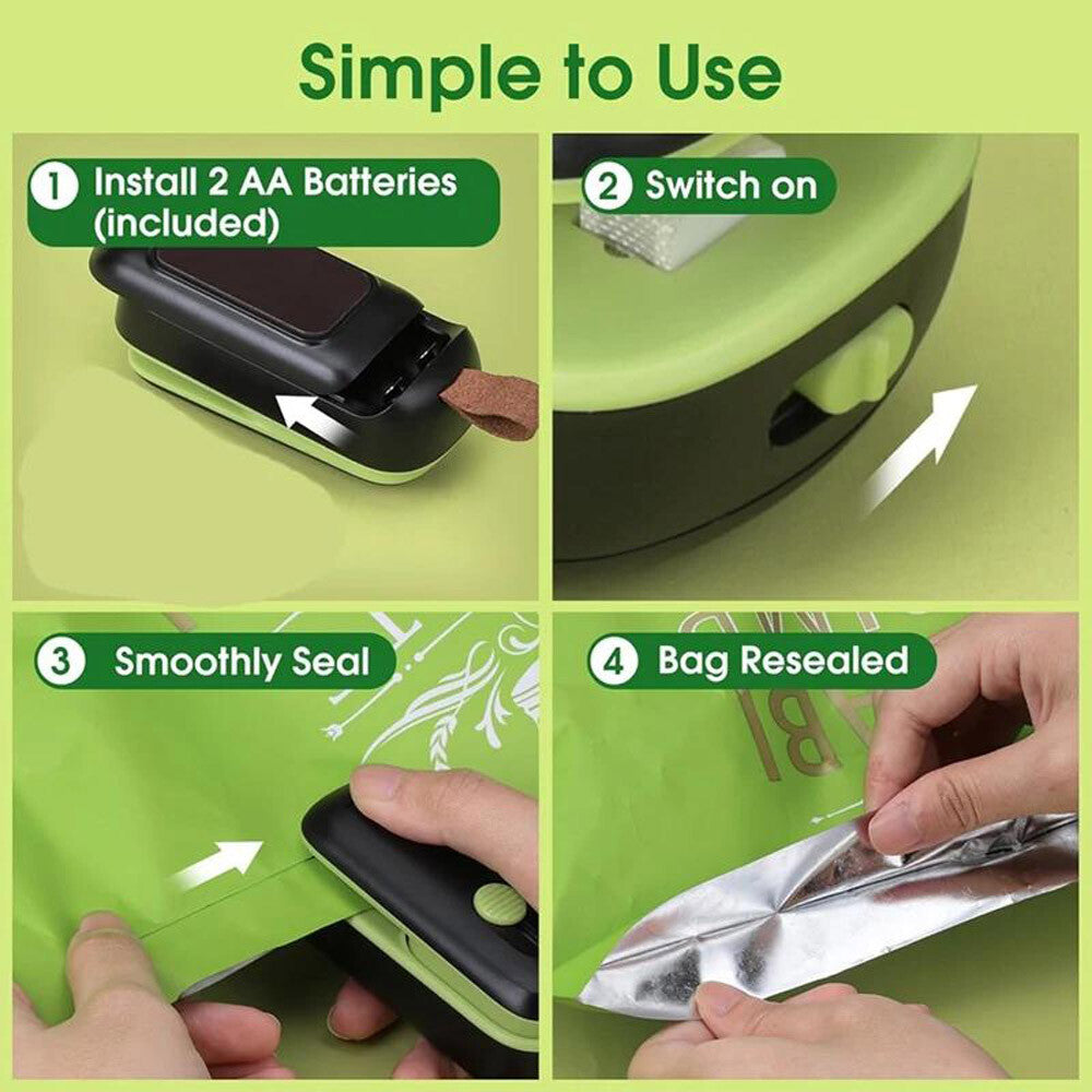 2 in 1 Mini Bag Heat Sealer with Cutter Portable Food Vacuum Sealer for Snack US