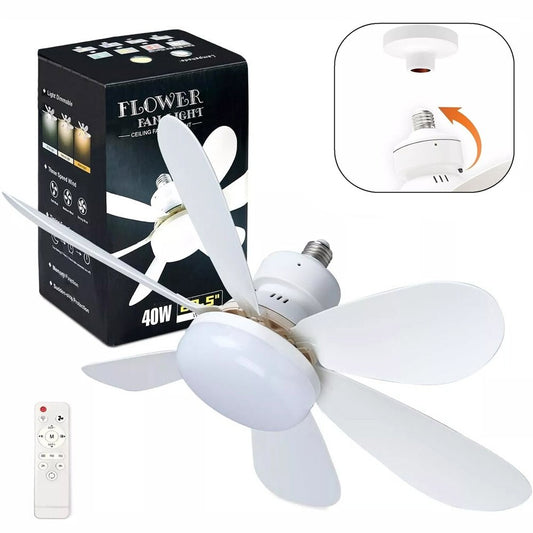 Socket Fan Light Ceiling Fans with Lights and Remote Dimmable LED Ceiling Fan US