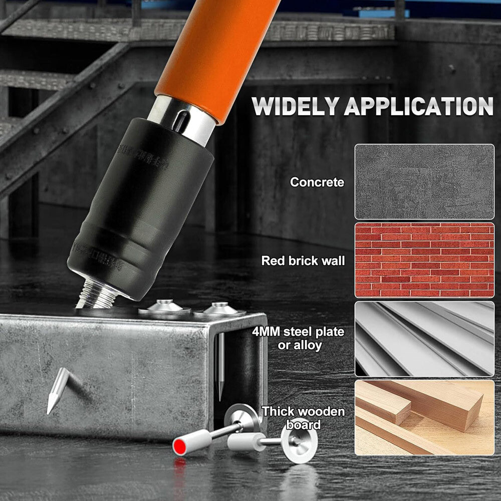 Nail Gun Powerful Concrete Air Nailer Wall Fastening Tool + 50PCS round Nails US