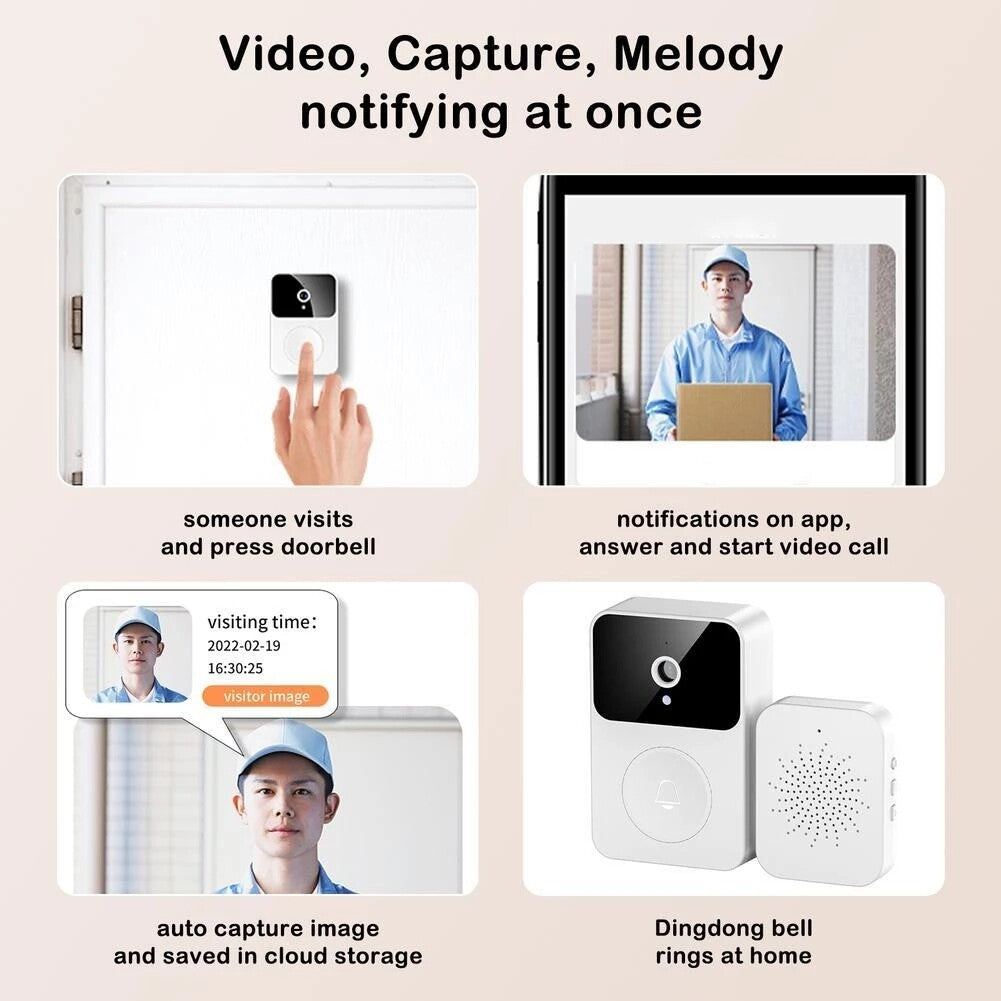 Smart Wireless Wifi Video Doorbell Night Vision Camera Door Bell Ring Intercom