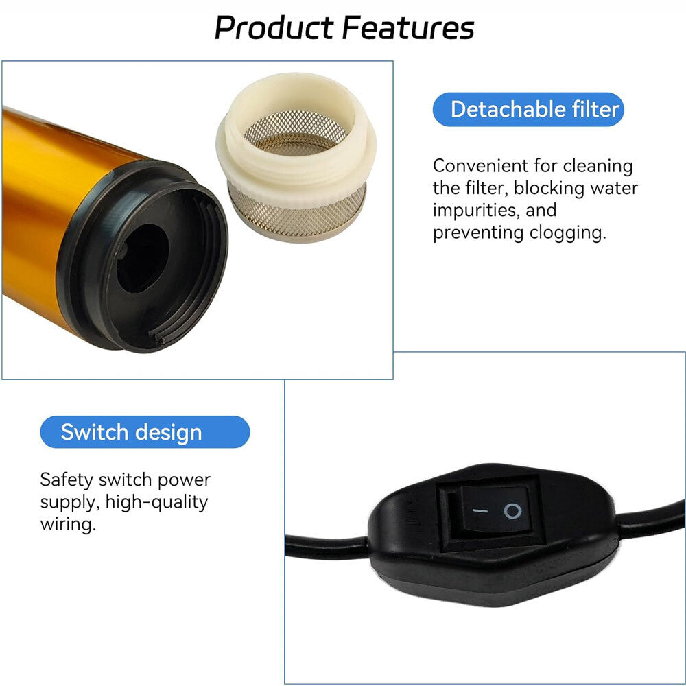 12V Mini Refueling Submersible Diesel Electric Fuel Water Oil Transfer Drum Pump