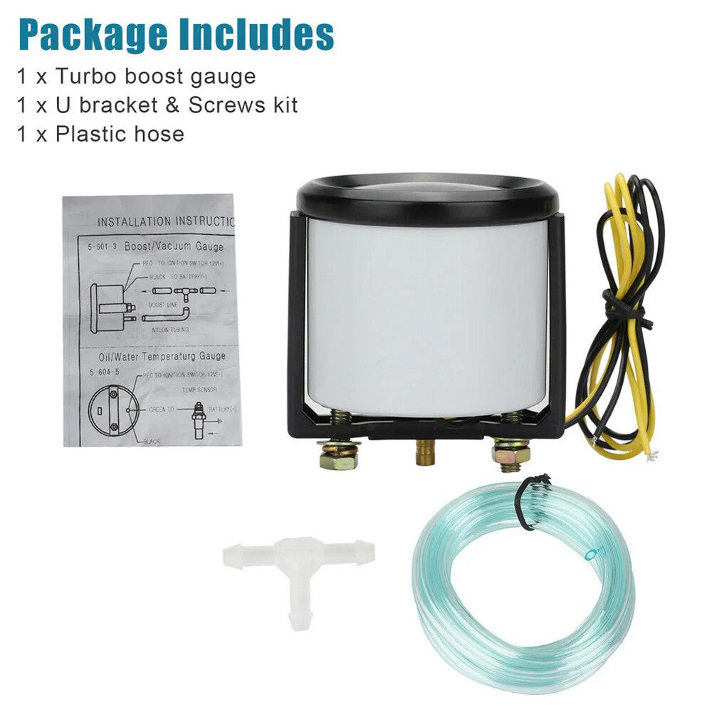 Digital Boost Gauge Universal 2" 52Mm 0-35 PSI Pressure Turbo Meter Smoked Face