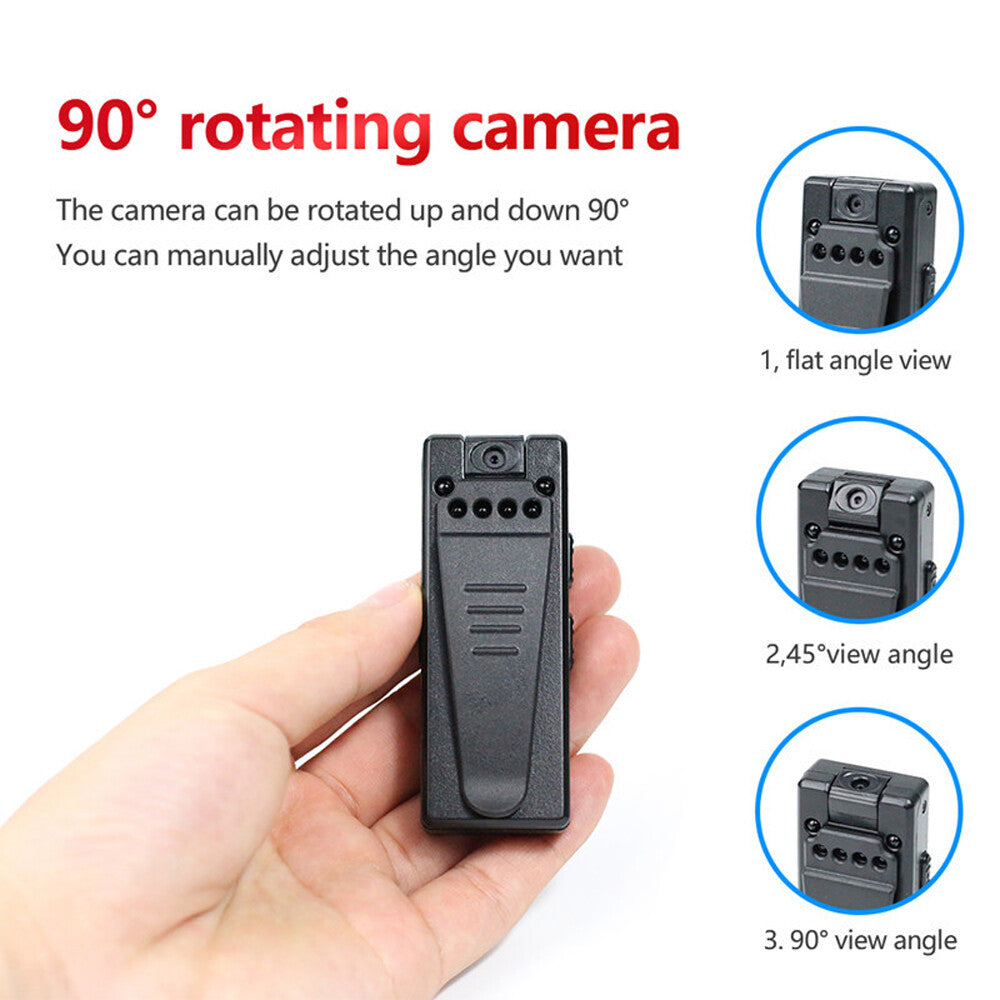 1080P HD Camcorder Mini Police Body Camera 180° Video DVR IR Night Cam 36 Hours