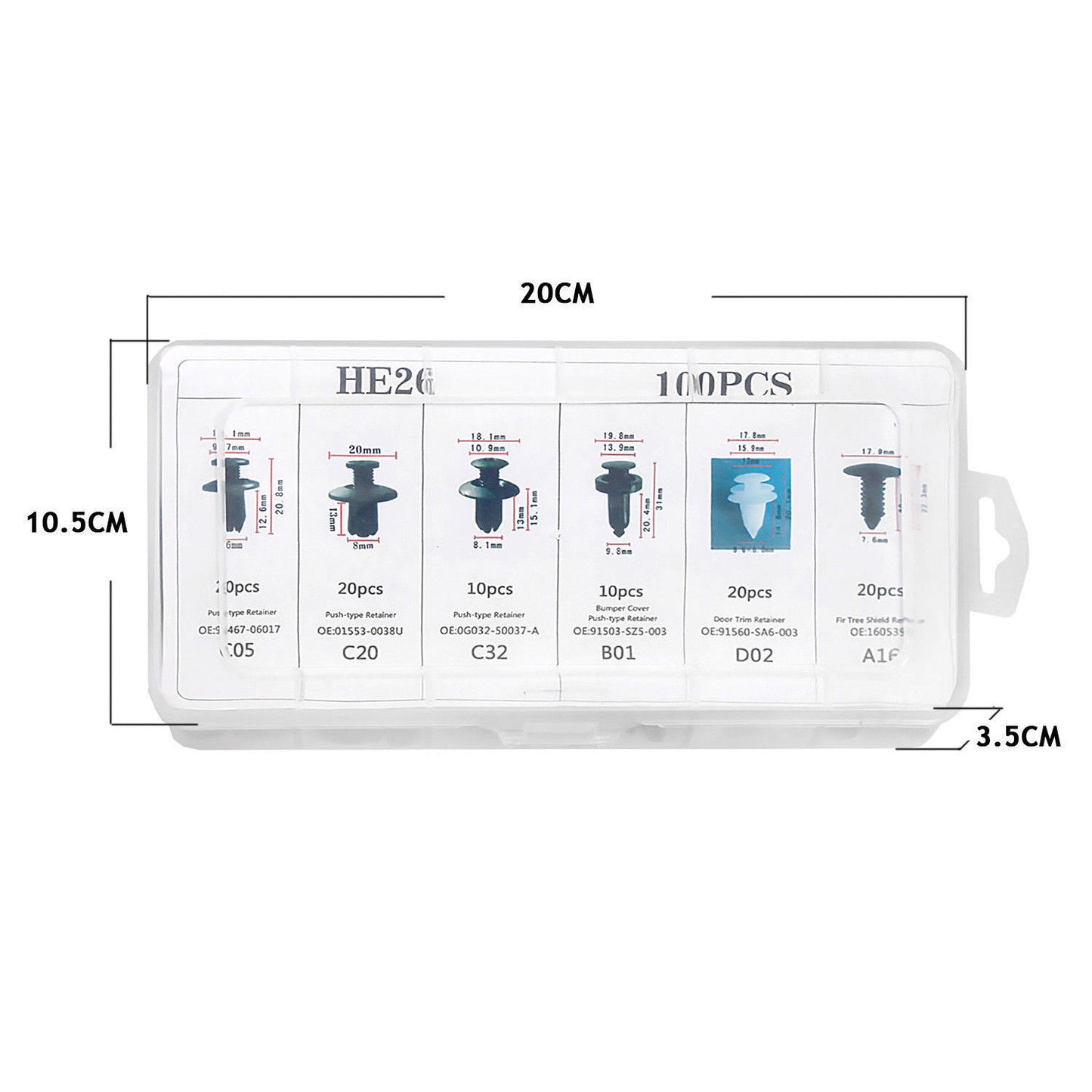 Car Accessories Clip Trim Push Pin Rivet Bumper Door Panel Retainer Fastener Kit