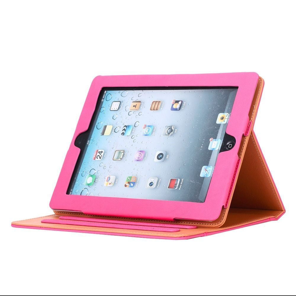 New Luxury Classic Soft Leather Smart Auto Sleep Wake Stand Case for Apple Ipad