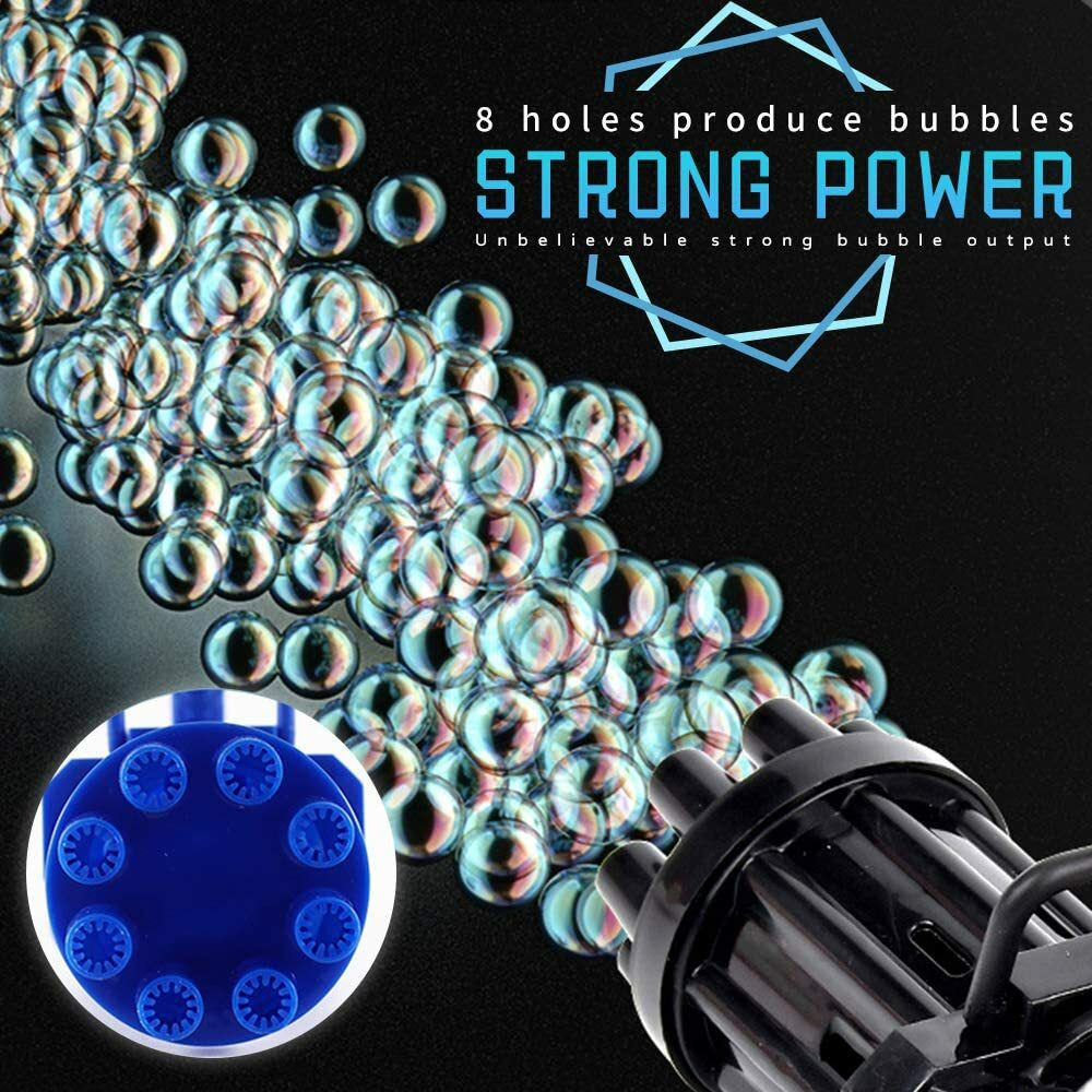 Gatling Bubble Machine Bubbler Maker Safe Summer Cooling Fan Gun for Kid Outdoor