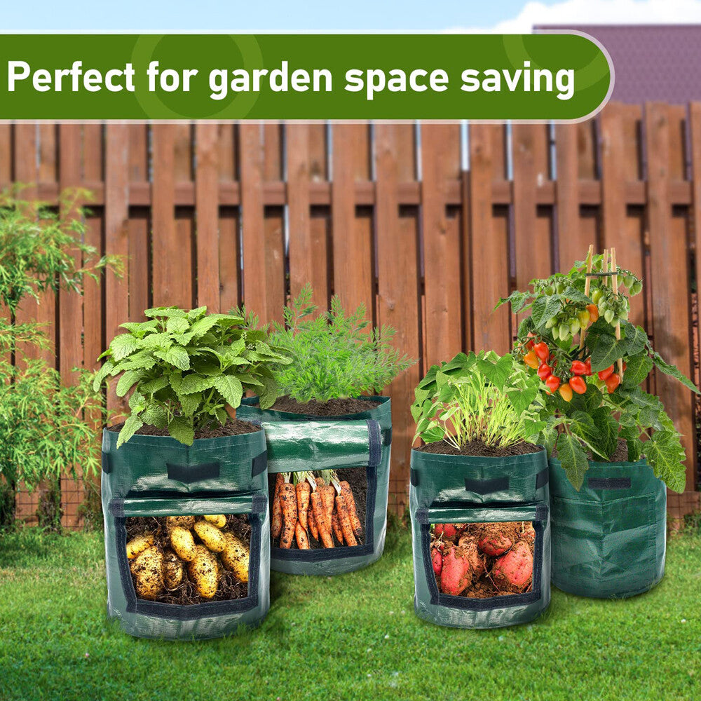 3-Pack Potato Grow Bags Garden Waterproof Reusable Vegetable Plant Pots Fruits